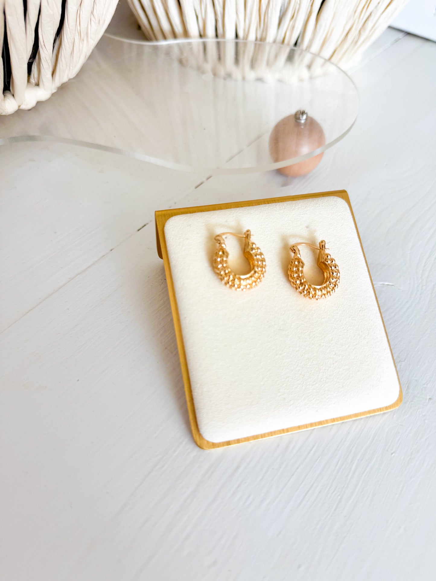 Golden Texture Hoops