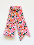 Floral Pink Satin Twilly Scarf