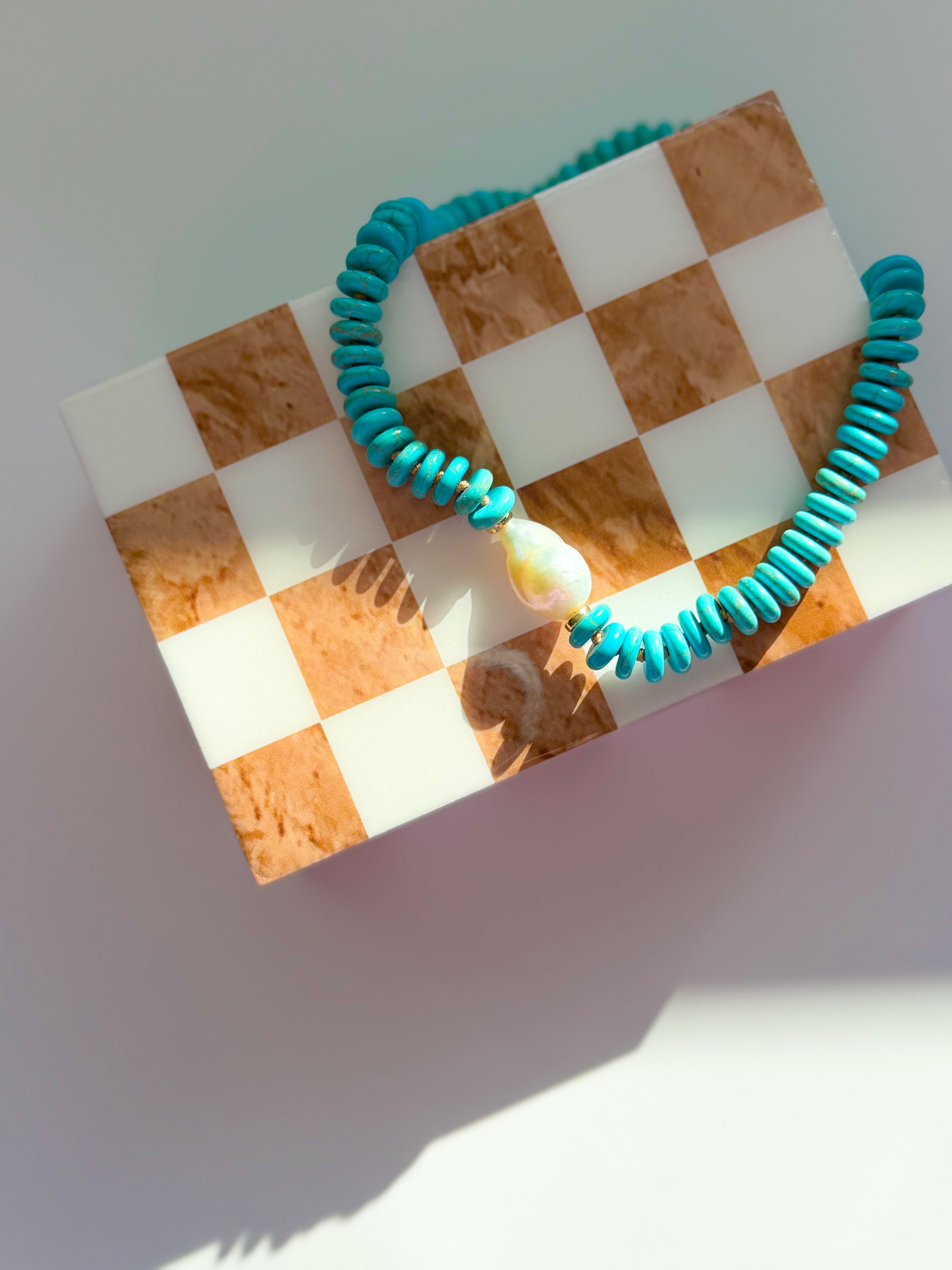 Turquoise Pearl Necklace