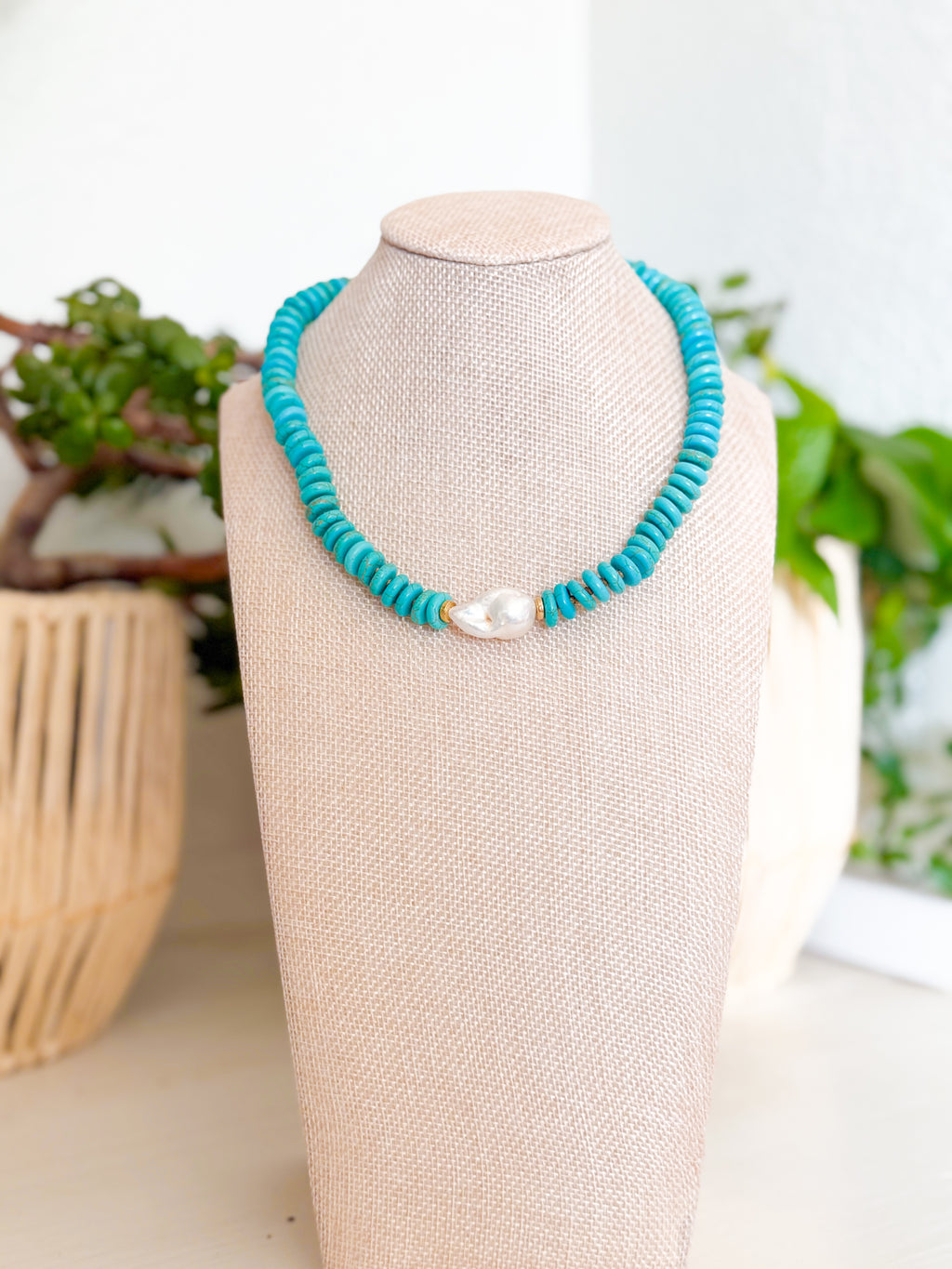 Turquoise Pearl Necklace