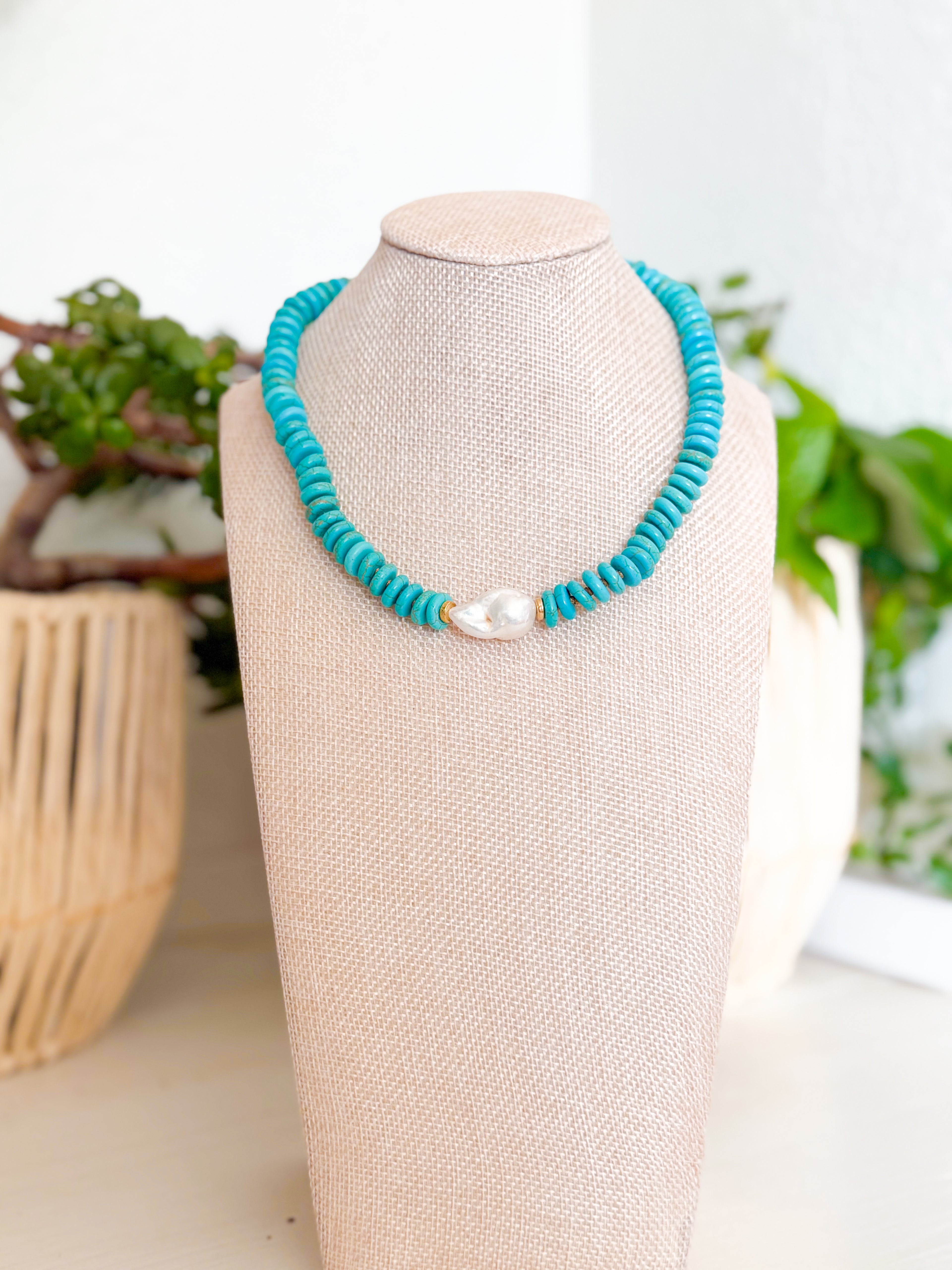 Turquoise Pearl Necklace